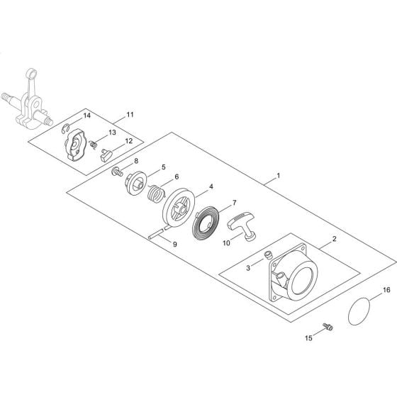 Recoil Starter, Pulley for Shindaiwa T226S Brushcutter