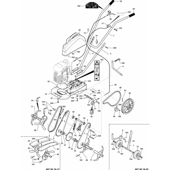 Product Complete Assembly for Husqvarna T25 Cultivator/Tiller