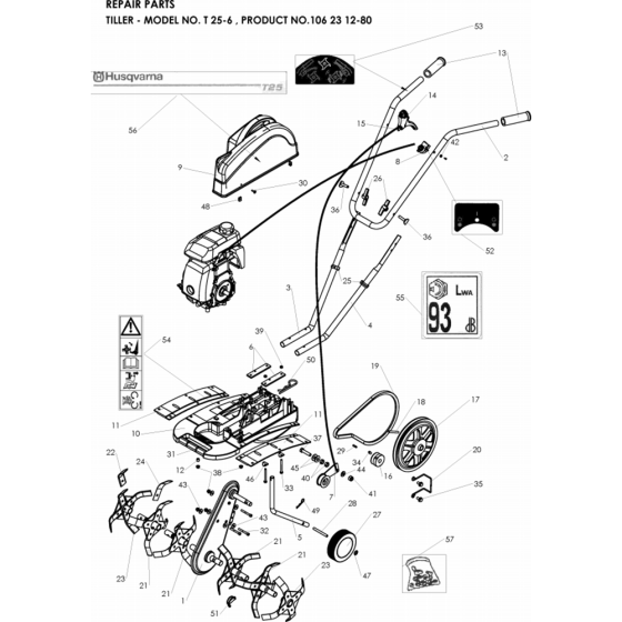 Product Complete Assembly for Husqvarna T25-6 Cultivator/Tiller