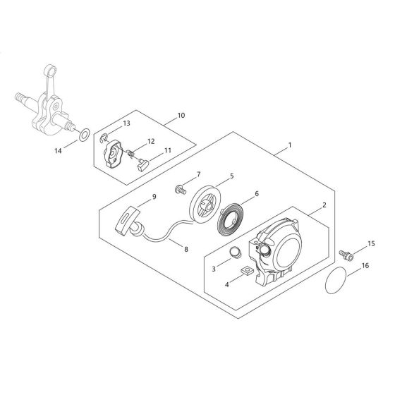 Recoil Starter, Pulley for Shindaiwa T251 Brushcutter