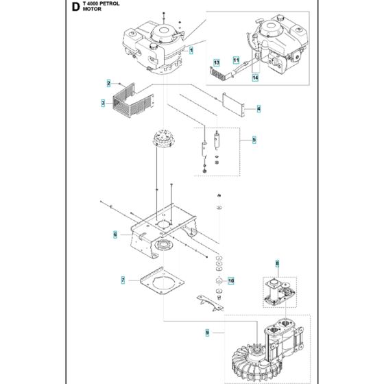 Motor Assy for Husqvarna T4000 Petrol Dust Extractor