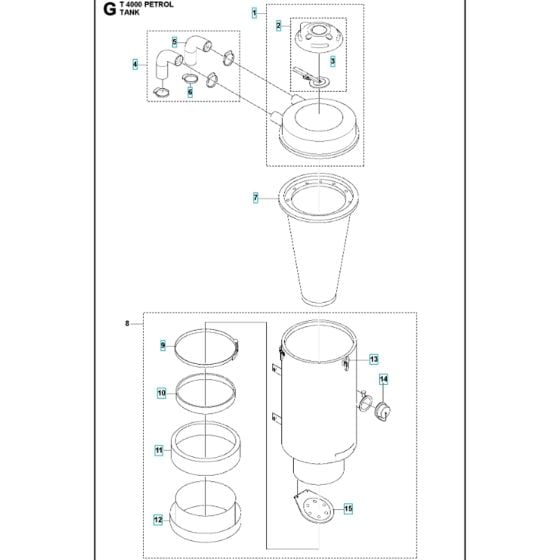 Tank Assy for Husqvarna T4000 Petrol Dust Extractor