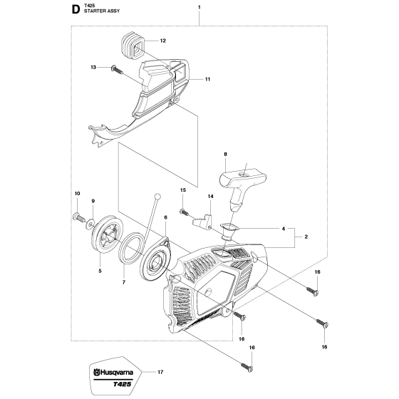 Starter Assembly For Husqvarna T425 Chainsaw 