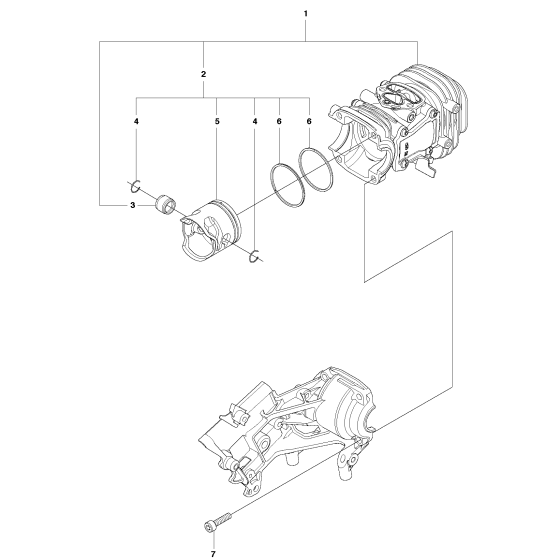 Cylinder Piston Assembly For Husqvarna T435 Chainsaw 