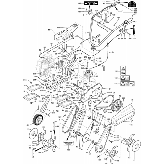 Product Complete Assembly for Husqvarna T500 Cultivator/Tiller