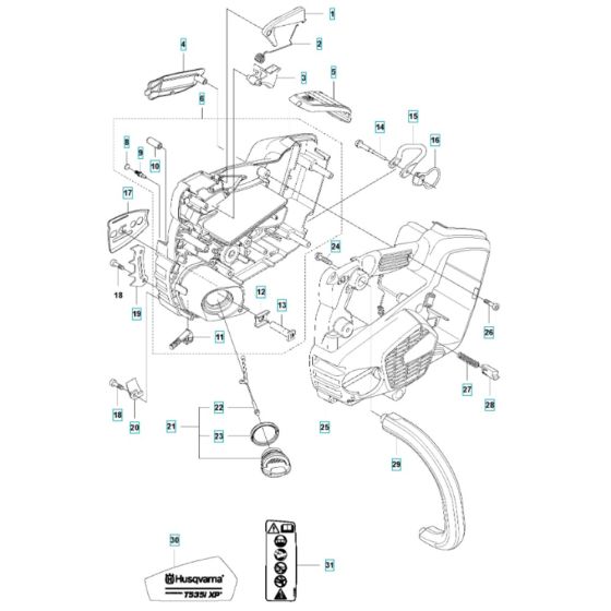 Crankcase for Husqvarna T535i XP Battery Chainsaw