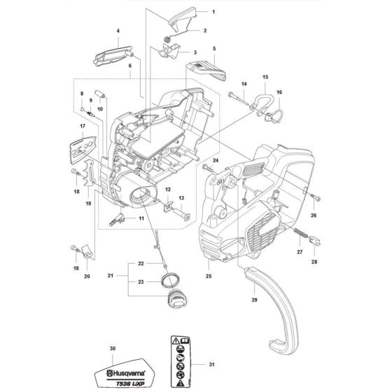 Crankcase Assembly for Husqvarna T536Li XP Chainsaw