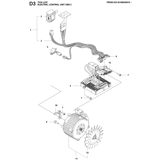 Electrical Assembly For Husqvarna T536LIXP Chainsaw 