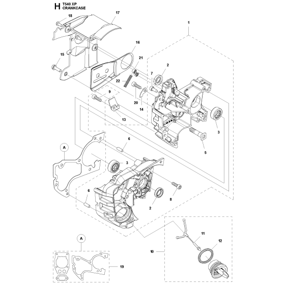 Crankcase Assembly For Husqvarna T540XP Chainsaw 