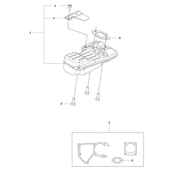 Muffler Assembly for Husqvarna T540XP Mark III Chainsaw