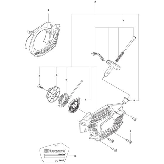 Starter Assembly for Husqvarna T540XP Mark III Chainsaw