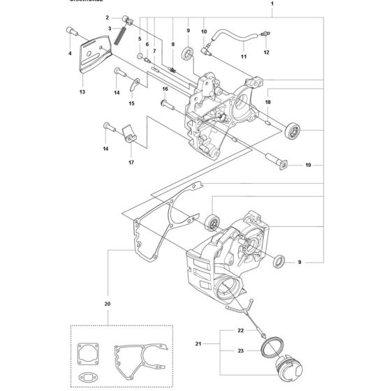 Crankcase Assembly for Husqvarna T540XP Mark III Chainsaw