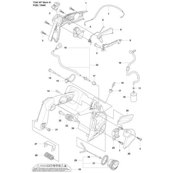 Fuel Tank Assembly for Husqvarna T540XP Mark III Chainsaw