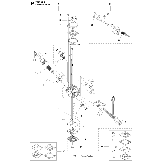 Carburetor Assembly For Husqvarna T540XPII Chainsaw 