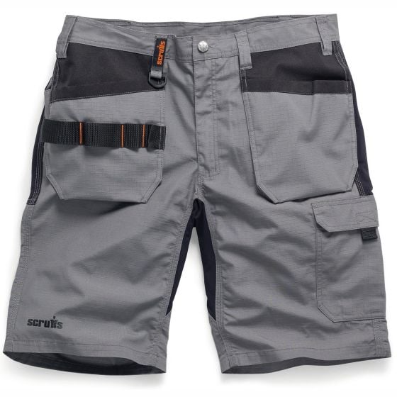 Scruffs Trade Flex Shorts Zip Fly ripstop fabric Cargo pockets Graphite W40