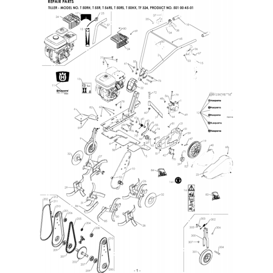 Product Complete Assembly for Husqvarna T56 RS Cultivator/Tiller