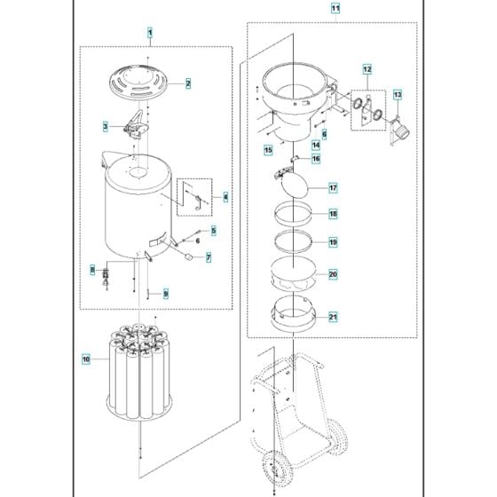 Chassis Assy for T7500 Husqvarna Dust Extractor