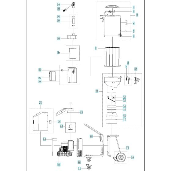 Complete Assy for T7500 Husqvarna Dust Extractor