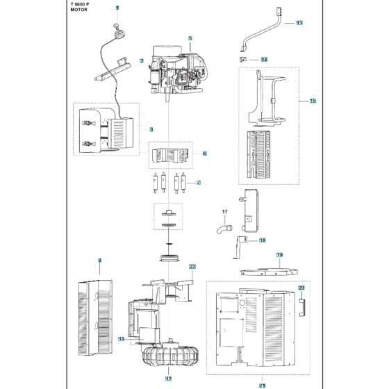 Motor Assy for Husqvarna T8600 Petrol Dust Extractor