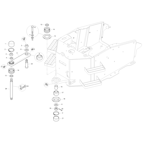 Centre Pivot for Benford Terex Mecalac TA2H Dumper