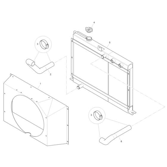 Radiator & Hoses for Benford Terex Mecalac TA3H Dumper