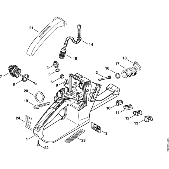 Tank housing Assembly for Stihl MS260 MS260C Chainsaws