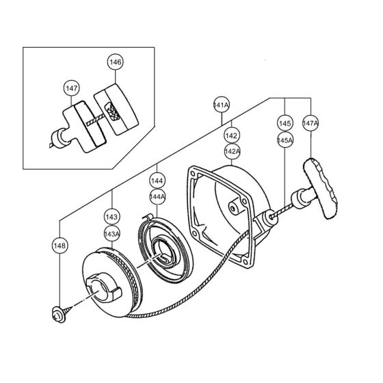 Recoil Starter for Tanaka TBL4600 Blower