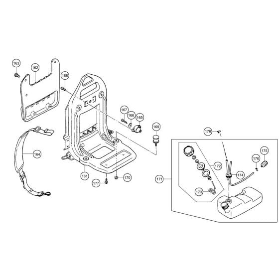 Fuel Tank, Frame for Tanaka TBL7800 Blower