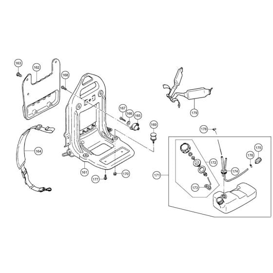 Fuel Tank, Frame for Tanaka TBL7800R Blower