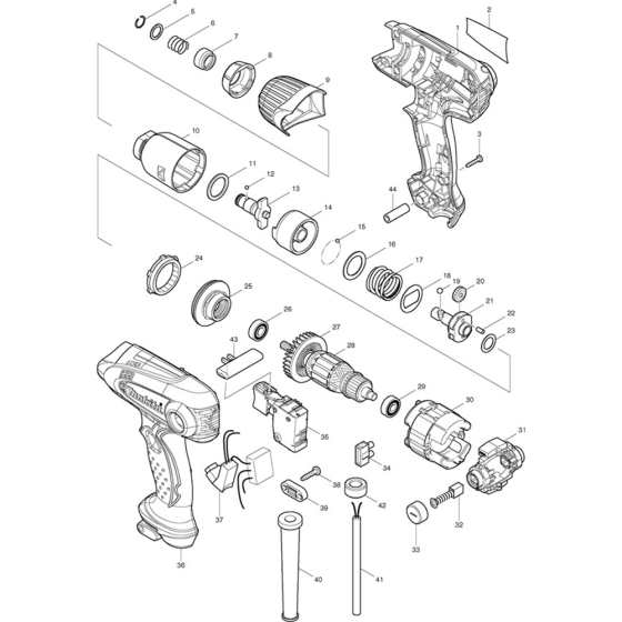 Main Assembly for Makita TD0101F Impact Wrench