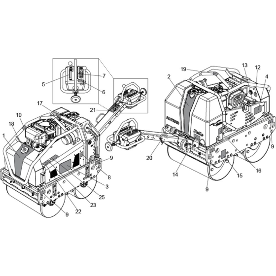 Decals Assembly for Belle TDX 650 A Vibrating Roller