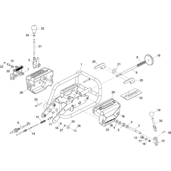 Controls (From 01182) Assembly for Belle TDX 650 A Vibrating Roller