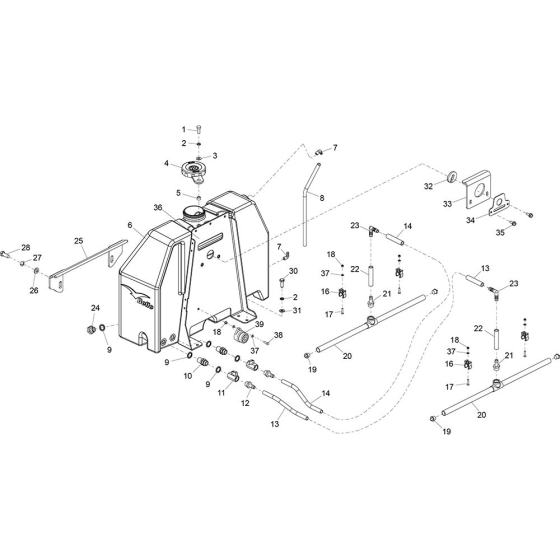 Water Tank Assembly for Belle TDX 650 Twin Drum Roller Vibrating Roller