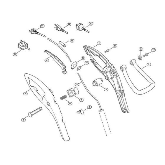 Handle Assembly  for Stihl/ Viking TE 410  Electric Grass Trimmers