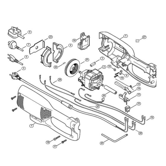 Electric Motor Assembly  for Stihl/ Viking TE 600  Electric Grass Trimmers