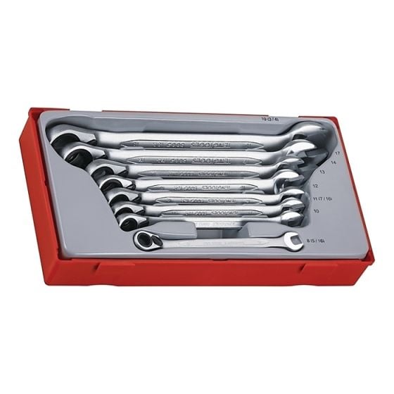 TT6508R Ratchet Combination Spanner Set 8pc Metric by Teng - TC43