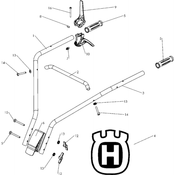 Handle & Controls Assembly for Husqvarna TF 225 Cultivator/Tiller