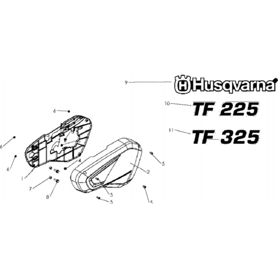 Cover Assembly for Husqvarna TF 325 Cultivator/Tiller