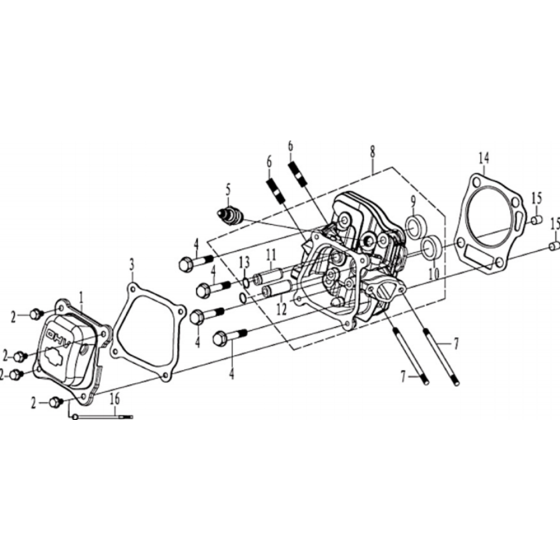 Cylinder Cover Assembly for Husqvarna TF 338 Cultivator/Tiller