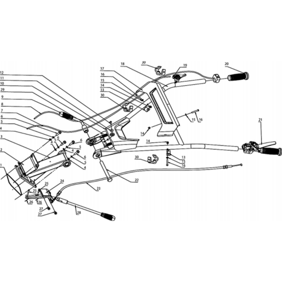 Handle & Controls Assembly for Husqvarna TF 338 Cultivator/Tiller