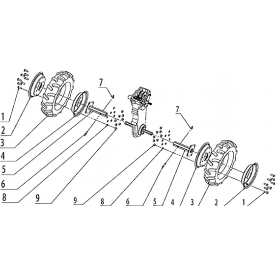 Wheels & Tires Assembly for Husqvarna TF 338 Cultivator/Tiller