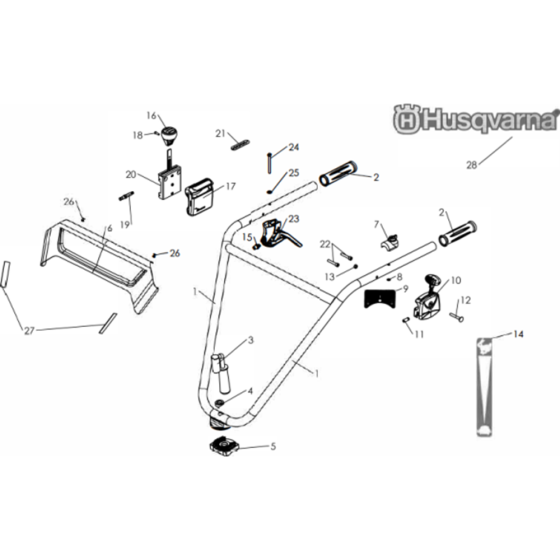 Handle & Controls Assembly for Husqvarna TF 435 Cultivator/Tiller