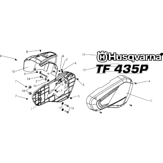 Cover Assembly for Husqvarna TF 435P Cultivator/Tiller