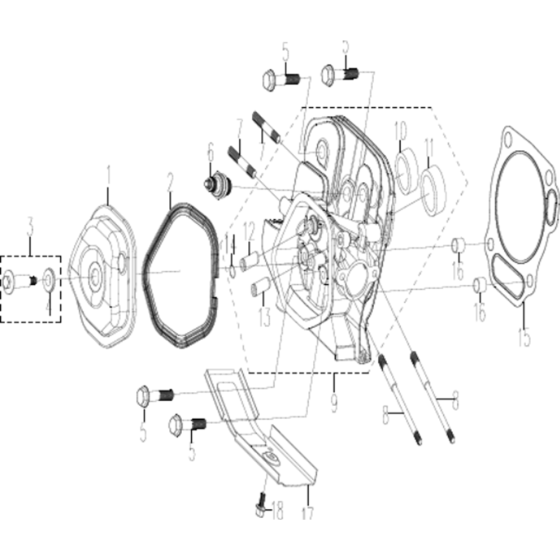 Cylinder Assembly for Husqvarna TF 545P Cultivator/Tiller