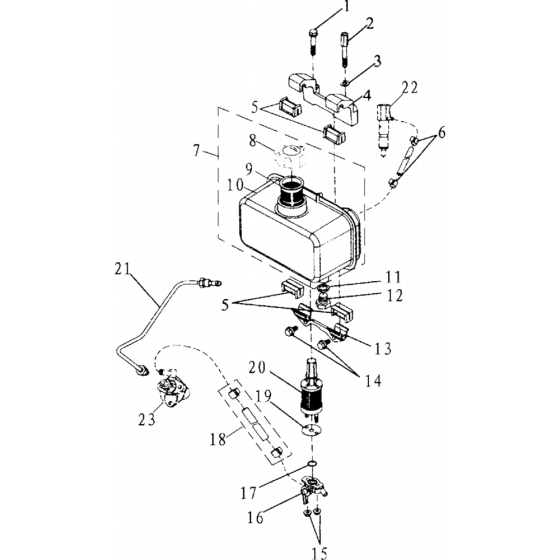 Fuel System Assembly for Husqvarna TF544 Cultivator/Tiller