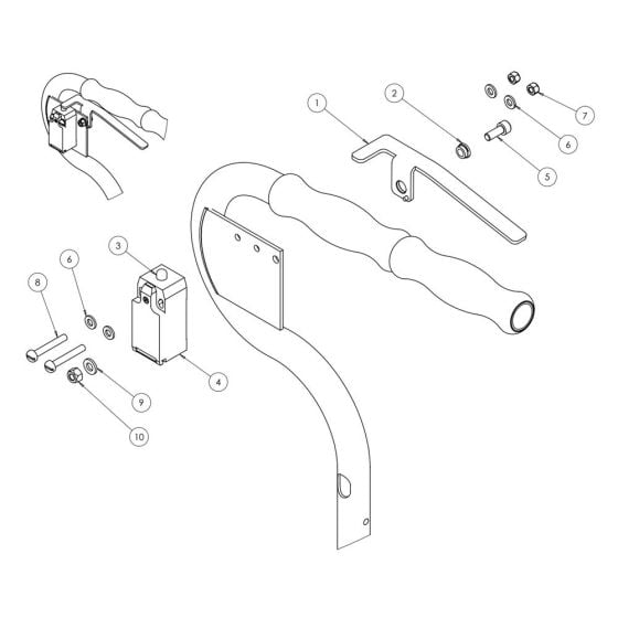 Handle Assembly for Trelawny TFP200 Floor Scarifier