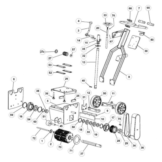 Complete Assembly for Trelawny TFP260 Floor Scarifier