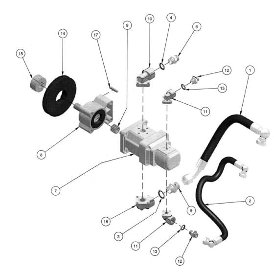 Hydraulic Drive Assembly for Trelawny TFP320 Floor Scarifier