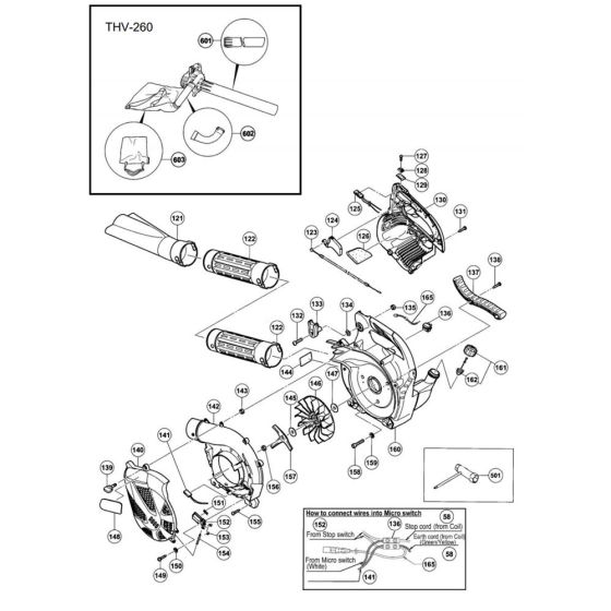 Blower Assembly for Tanaka THB260PF Blower