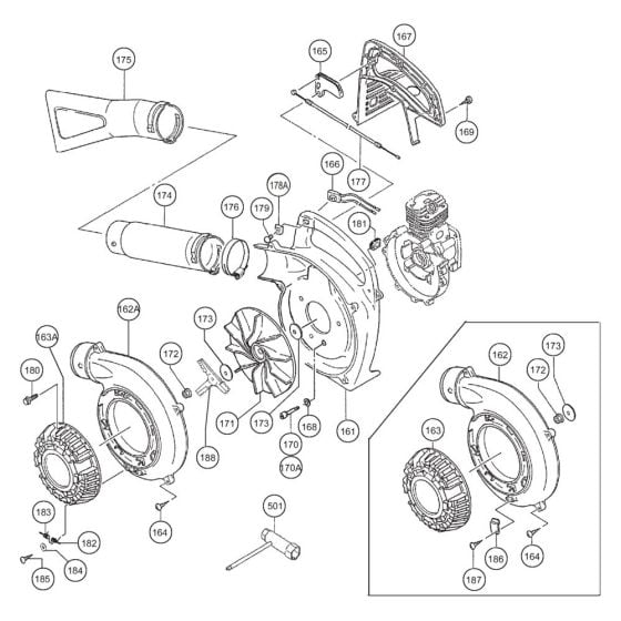 Fan, Housing for Tanaka THB2510 Blower